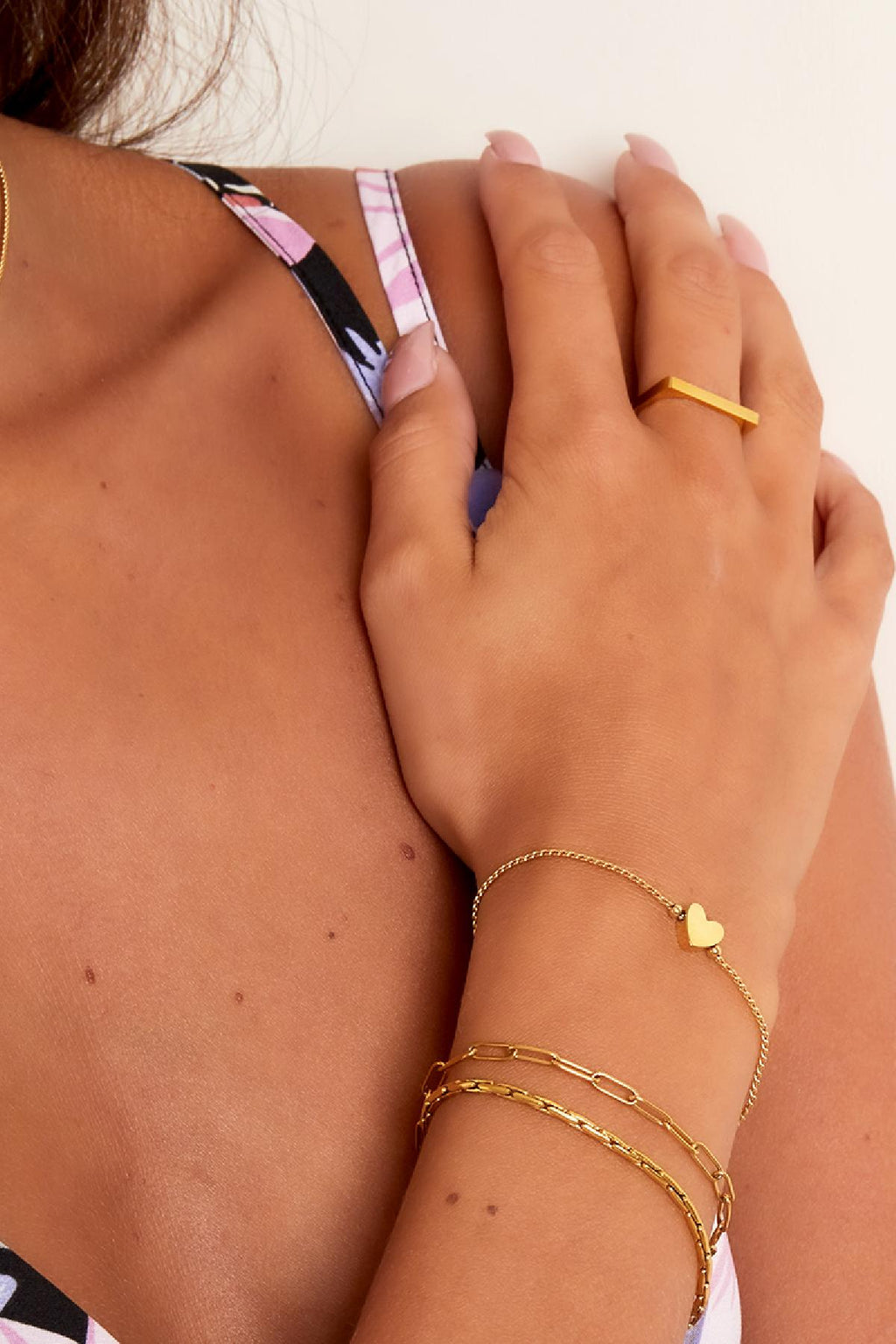 Roestvrij stalen armband hart Goud kleur Stainless Steel