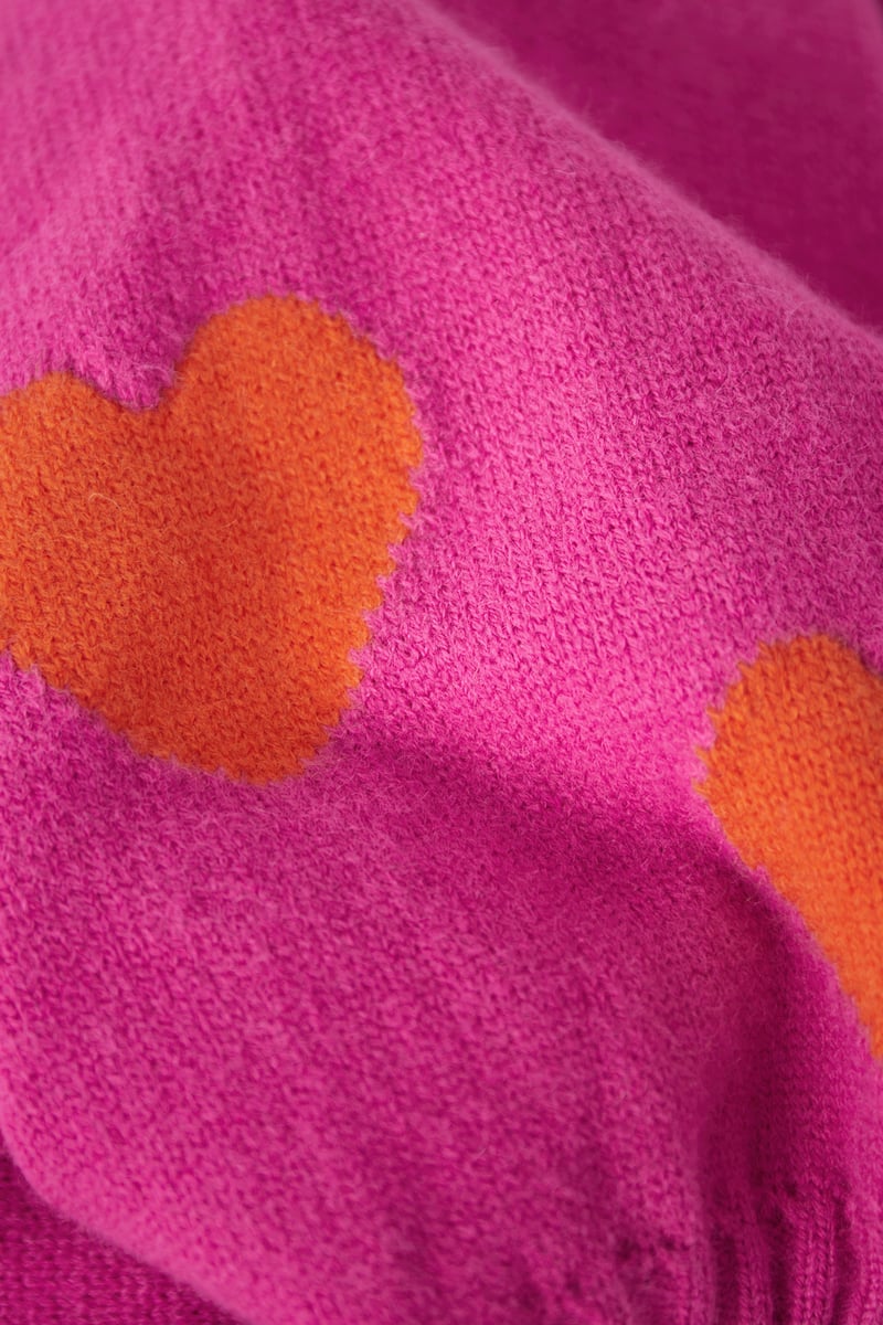 Comfort Heart Knit trui - fuchsia