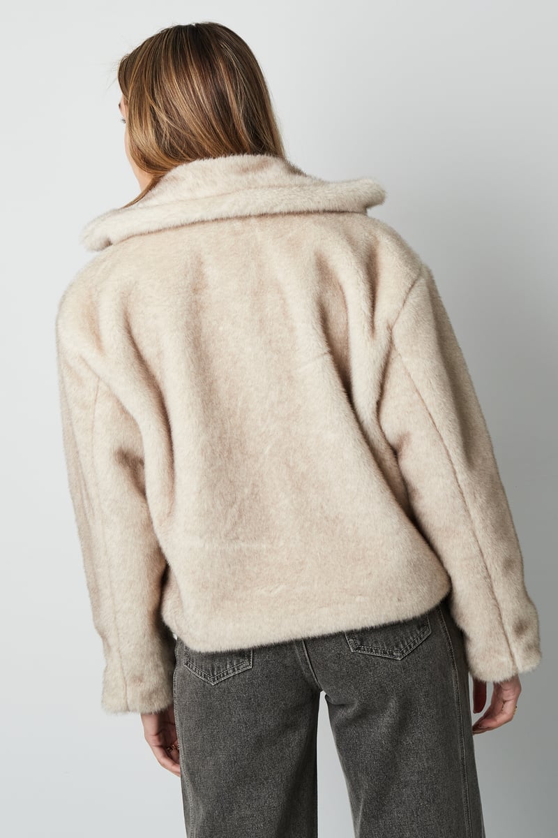 Fluffy basic jas - Beige