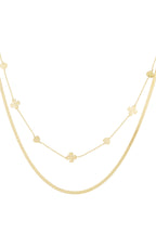 Dubbele ketting clover heart