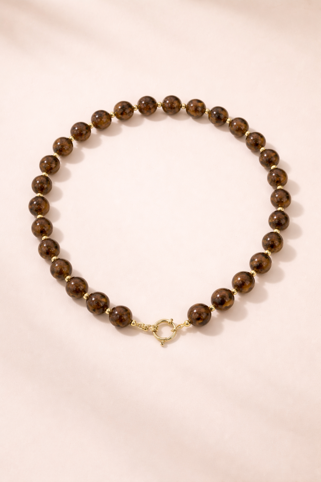 Leona | Luipaard kralen ketting in warme ambertonen