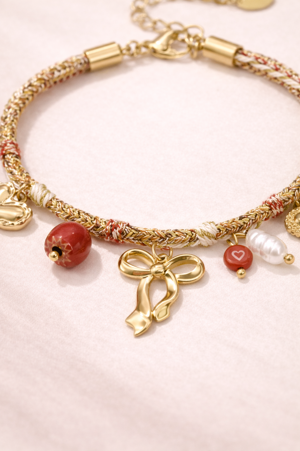 Amélie | Armband met hart & strikdetail