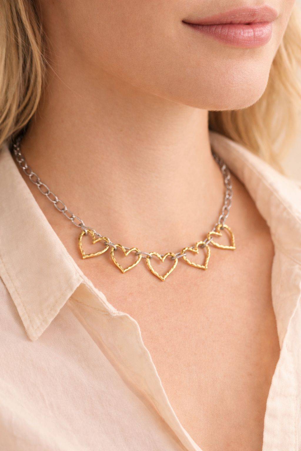 Juliette | Ketting met open hart schakels