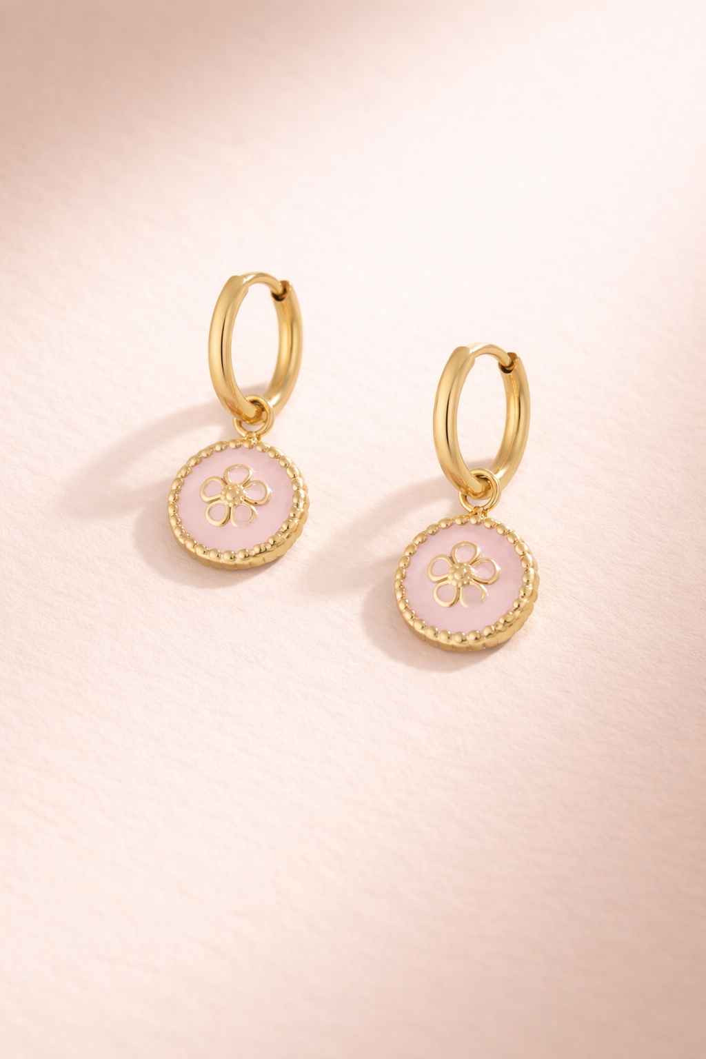 Rosalie | Oorbellen met emaille bloemdetail